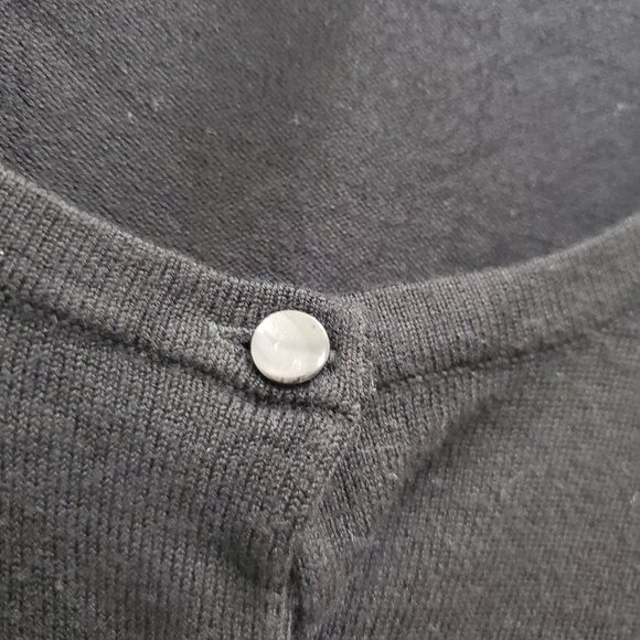 Kenneth Cole New York Women's Black Rayon Knit Button Front Crew Cardigan Size S - Picture 2 of 5